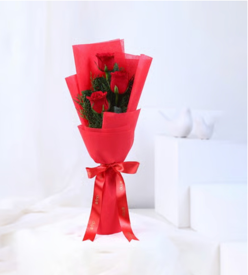 3 Red Roses Bouquet